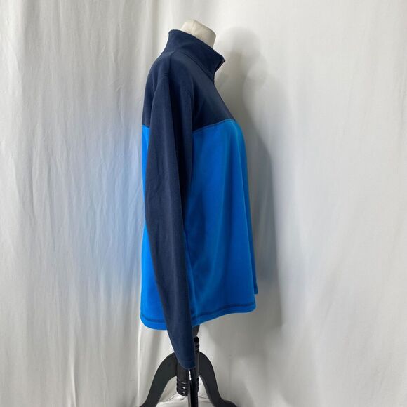 Men's Large Fleece Sweatshirt Alpha Camp Blue Long Sleeve Quarter Zip High Neck - Picture 6 of 9